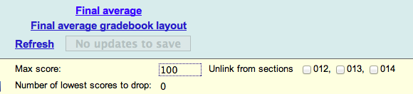 Linked sections can be unlinked via checkboxes in the Final Average layout for any linked section.